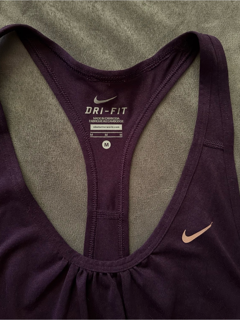 Nike Women's Dark Purple Dri-FIT Drawstring Tank - Picture 7 of 7